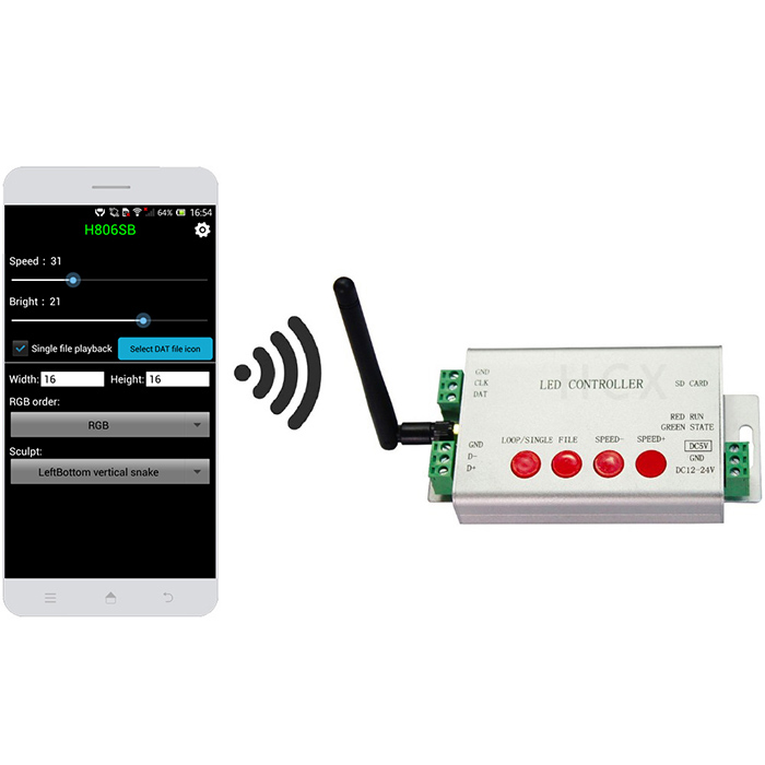 DC5-24V led wifi controller,1 port control 2048 pixels,DMX512 controller,support WS2812,DMX512,etc.Controlled by android phone via WLAN, Applicable TO led full color strip DC5-24V led wifi controller,1 port control 2048 pixels,DMX512 controller,support WS2812,DMX512,etc.Controlled by android phone via WLAN, Applicable TO led full color strip